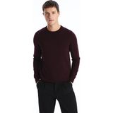 Lc Waikiki Yeni Sezon Büyük Beden Bisiklet Yaka Erkek Triko Kazak - Bordo - 2XL