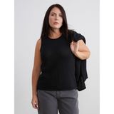 Lc Waikiki Yeni Sezon Büyük Beden Bisiklet Yaka Kadın Triko Kazak - Siyah - 5XL