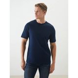 Lc Waikiki Yeni Sezon Büyük Beden Bisiklet Yaka Penye Erkek Tişört - 2XL - Lacivert