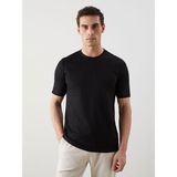 Lc Waikiki Yeni Sezon Büyük Beden Bisiklet Yaka Penye Erkek Tişört - Siyah - 3XL
