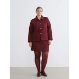 Lc Waikiki Yeni Sezon Büyük Beden Dar Fit Tüvit Mini Etek - Bordo - 50