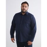 Lc Waikiki Yeni Sezon Büyük Beden Dokulu Erkek Gömlek - 5XL - Lacivert