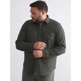 Lc Waikiki Yeni Sezon Büyük Beden Dokulu Erkek Gömlek - 6XL - Haki