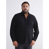 Lc Waikiki Yeni Sezon Büyük Beden Dokulu Erkek Gömlek - 6XL - Siyah
