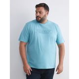 Lc Waikiki Yeni Sezon Büyük Beden Kabartma Baskılı Penye Erkek Tişört - Petrol - 5XL