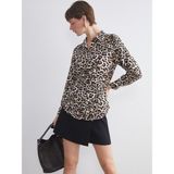 Lc Waikiki Yeni Sezon Büyük Beden Leopar Desenli Kadın Gömlek - 48 - Kahverengi