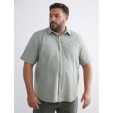 Lc Waikiki Yeni Sezon Büyük Beden Regular Fit Kısa Kollu Erkek Gömlek - 5XL - Haki