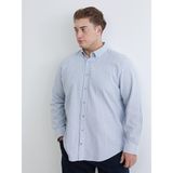 Lc Waikiki Yeni Sezon Büyük Beden Regular Fit Uzun Kollu Çizgili Erkek Gömlek - 3XL - Mavi