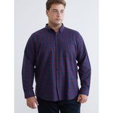 Lc Waikiki Yeni Sezon Büyük Beden Regular Fit Uzun Kollu Ekose Erkek Gömlek - 3XL - Bordo