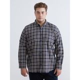 Lc Waikiki Yeni Sezon Büyük Beden Regular Fit Uzun Kollu Ekose Gabardin Erkek Gömlek - 4XL - Bej