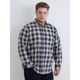 Lc Waikiki Yeni Sezon Büyük Beden Regular Fit Uzun Kollu Ekose Gabardin Erkek Gömlek - Bej - 3XL