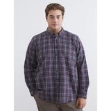 Lc Waikiki Yeni Sezon Büyük Beden Regular Fit Uzun Kollu Ekose Gabardin Erkek Gömlek - Bordo - 5XL