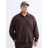 Lc Waikiki Yeni Sezon Büyük Beden Regular Fit Uzun Kollu Erkek Gömlek - 3XL - Kahverengi