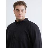 Lc Waikiki Yeni Sezon Büyük Beden Regular Fit Uzun Kollu Gabardin Erkek Gömlek - 5XL - Siyah