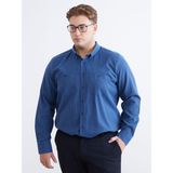 Lc Waikiki Yeni Sezon Büyük Beden Regular Fit Uzun Kollu Gabardin Erkek Gömlek - 6XL - İndigo