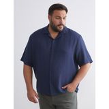 Lc Waikiki Yeni Sezon Büyük Beden Resort Yaka Kısa Kollu Müslin Erkek Gömlek - 3XL - Lacivert