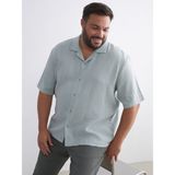 Lc Waikiki Yeni Sezon Büyük Beden Resort Yaka Kısa Kollu Müslin Erkek Gömlek - 3XL - Yeşil