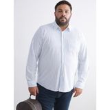 Lc Waikiki Yeni Sezon Büyük Beden Uzun Kollu Çizgili Erkek Gömlek - 6XL - Lacivert