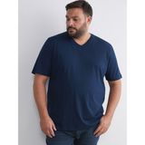 Lc Waikiki Yeni Sezon Büyük Beden V Yaka Penye Erkek Tişört - Lacivert - 6XL