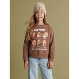 Lc Waikiki Yeni Sezon Capyfun Baskılı Kız Çocuk Kalın Sweatshirt - Kahverengi - 11 - 12 Yaş