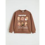 Lc Waikiki Yeni Sezon Capyfun Baskılı Kız Çocuk Kalın Sweatshirt - Kahverengi - 12 - 13 Yaş