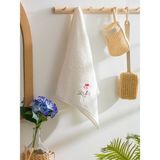 Lc Waikiki Yeni Sezon Çiçek Nakışlı Pamuklu Yüz Havlusu 50X80 cm - Ekru