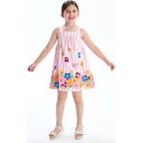 Lc Waikiki Yeni Sezon Çiçekli Kız Çocuk Keten Karışımlı Elbise - 1 - 2 Yaş - Pembe