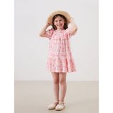 Lc Waikiki Yeni Sezon Çiçekli Krinkle Fırfırlı Kız Çocuk Elbise - 2 - 3 Yaş - Pembe