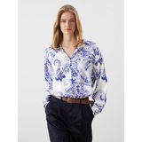 Lc Waikiki Yeni Sezon Çiçekli Oversize Kadın Gömlek - Lacivert