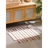 Lc Waikiki Yeni Sezon Çizgi Nakışlı Banyo Paspası 50X80 cm - Ekru