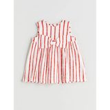 Lc Waikiki Yeni Sezon Çizgili Fiyonklu Kız Bebek Elbise - Kırmızı - 3 - 4 Yaş