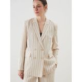 Lc Waikiki Yeni Sezon Çizgili Kadın Blazer Ceket - 44 - Bej