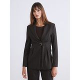 Lc Waikiki Yeni Sezon Çizgili Kadın Blazer Ceket - Kahverengi - 36