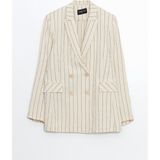 Lc Waikiki Yeni Sezon Cizgili Kadin Blazer Ceket - S5JU31Z8 - 38 - Bej