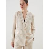 Lc Waikiki Yeni Sezon Cizgili Kadin Blazer Ceket - S5JU31Z8 - 44 - Bej