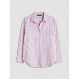 Lc Waikiki Yeni Sezon Çizgili Kadın Gömlek - 3XL - Pembe