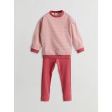 Lc Waikiki Yeni Sezon Çizgili Kız Bebek Sweatshirt ve Tayt 2'li - 12 - 18 Ay - Pembe