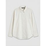 Lc Waikiki Yeni Sezon Çizgili Oversize Kadın Gömlek - 3XL - Bej