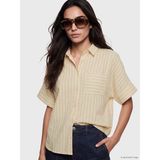 Lc Waikiki Yeni Sezon Çizgili Oversize Kadın Gömlek - 3XL - Sarı