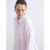 Lc Waikiki Yeni Sezon Çizgili Oversize Kadın Gömlek - 46 - Pembe