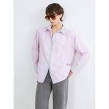 Lc Waikiki Yeni Sezon Çizgili Oversize Kadın Gömlek - 50 - Pembe
