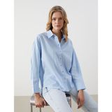 Lc Waikiki Yeni Sezon Cizgili Oversize Kadin Gomlek - S5I333Z8 - Mavi - XL