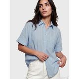 Lc Waikiki Yeni Sezon Çizgili Oversize Kadın Gömlek - XL - Mavi Çizgili