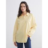 Lc Waikiki Yeni Sezon Çizgili Oversize Kadın Gömlek - XL - Sarı