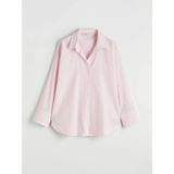 Lc Waikiki Yeni Sezon Çizgili Oversize Oxford Kadın Gömlek - Pembe