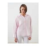 LC Waikiki Yeni Sezon Cizgili Oversize Poplin Kadin Gomlek -