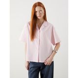 Lc Waikiki Yeni Sezon Çizgili Oversize Poplin Kadın Gömlek - M - L - Pembe