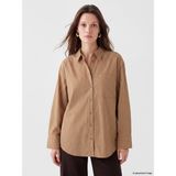 Lc Waikiki Yeni Sezon Çizgili Oversize Poplin Kadın Gömlek - M - L - Sarı