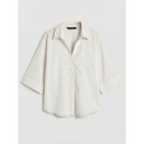 Lc Waikiki Yeni Sezon Çizgili Oversize Poplin Kadın Gömlek - XS - Bej