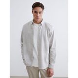 Lc Waikiki Yeni Sezon Çizgili Uzun Kollu Erkek Gömlek - 3XL - Ekru